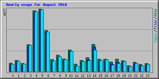 Hourly usage for August 2018